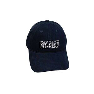 Ganni Navy Blue Baseball Cap